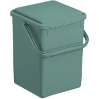 Rotho Bio* sopkärl, mörkgrön plast, 9 l med tätt lock