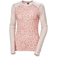 Helly Hansen Lifa Merino Midweight Graphic Crew, Dam, Ljusrosa