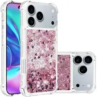 Mtp Products iPhone 17 Pro Glitter Quicksand TPU-skal - Roséguldhjärtan