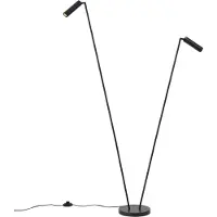 QAZQA Modern golvlampa svart 2-ljus GU10 35mm - Thomas