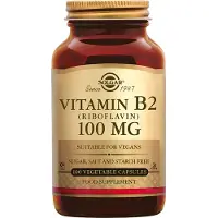 Solgar , Vitamin B2 (Riboflavin), 100 mg, 100 Vegetabiliska Kapslar