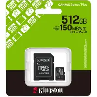 Kingston Micro SDXC minneskort + adapter 512GB | Klass 10 | Canvas Select Plus Gen3