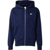 Nike Luvtröja Club Full Zip - Obsidian/Vit, storlek Medium