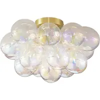 QAZQA Design taklampa mässing med regnbågsglas 4-ljus - Uvas