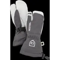 Hestra Army Leather Heli Ski, 3-finger Skidhandskar, Junior, Grå