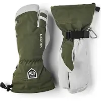 Hestra Army Leather Heli Ski 3-Finger Olive