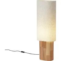 QAZQA Japandi Golvlampa Trä med Linnéskärm 90cm - Lamel