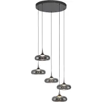 Schöner Wohnen Glas pendellampa Posh, dimbar, Aluminium / grå / zink, Vardagsrum / matsal, Glas, Modern, Pendellampa