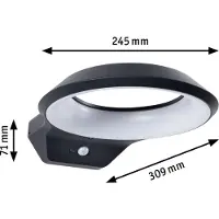 Paulmann Anela 94836 LED-vägglampa LED fast installerad 12.5 W LED Antracit