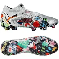 Puma Unisport X Future 8 Ultimate FG Stickerbomb - Silver/Svart/Röd/Blå LIMITED EDITION - Gräs (FG), storlek 44
