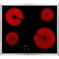 Siemens ET645HE17 iQ100 glaskeramikhäll 60 cm 4 zoner, svart