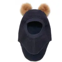 Huttelihut Balaklava - Ull/Bomull - Dubbel - BIG Bear - Dark Na - - 4-6 år (104-116) - Balaklava - Dubbel