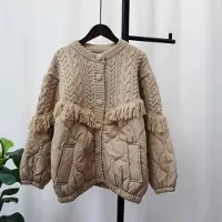 Boho berry Tofs Skarvad Stickad Cardigan Höst Vinter Lös Lazy Style Dam Tröja Jacka Kappa One Size khaki