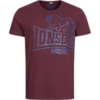 Lonsdale T-shirt 'Langsett' safir / mörkröd