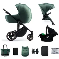 Kinderkraft universell sulky 3i1 PRIME 2 3IN1 MINK PRO mörkgrön KSPRIM02GRE300I