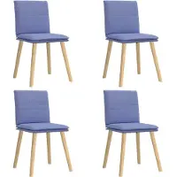 vidaXL Matstolar 4 st Jeans blått tyg