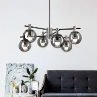 Lamkur Taklampa Lilou , dimbar, Aluminium / grå / zink, Vardagsrum / matsal, Glas, Taklampa