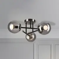 Lamkur Taklampa Malena , dimbar, Aluminium / grå / zink, Vardagsrum / matsal, Glas, Taklampa