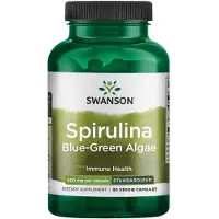 Swanson Health Spirulina Blågröna Alger, 500 mg, 90 Vegetabiliska Kapslar