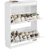SoBuy Smal skohylla 75x24x96cm vit