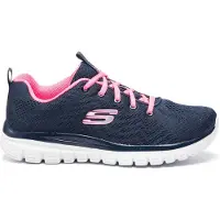 SKECHERS Låg sneaker 'Graceful Get Connected' marinblå / grå / rosa