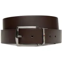 Tommy Hilfiger Bälte 'Flag Rectangular Buckle Reversible' mörkbrun / svart