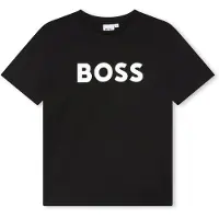 BOSS T-shirt - Svart m. Vit - - 8 år (128) - T-shirt