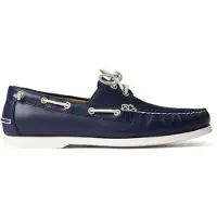 Ralph Lauren för män. 803932995001 Merton Båtskor i läder marinblå (44), Hud, Karta, Nyckelband, Casual, Marino