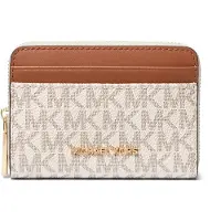 Michael Kors för kvinnor. 32T4GJ6Z5B Jet Set Logo korthållare beige, brun (OSFA), Casual, PVC