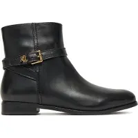 Ralph Lauren för kvinnor. 802967768001 Brooke II ankelstövlar i polerat läder svart (37), Hud, Karta, Zip, Casual