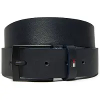 Tommy Hilfiger Leather Enamel Flag Tonal Buckle Belt