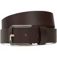 Tommy Hilfiger Tommy Jeans Austin Signature Square Buckle Leather Belt