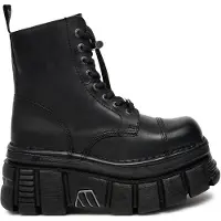 New rock - Stövlar i svart läder - M-NEWMILI083-S21