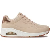 SKECHERS för kvinnor. 155196 Träningsskor Uno - Shimmer Away beige (38), 3 till 5 cm, Nyckelband, Casual, Deportivo, Löpning, Sportkläder, M