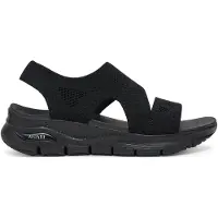 SKECHERS för kvinnor. 119458 Sandaler Arch Fit - Brightest Day svart (38), 1 till 3 cm, Kardborreband, Casual