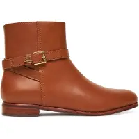 Ralph Lauren för kvinnor. 802974382001 Brooke II ankelstövlar i brunt kalvskinn (36), Hud, Karta, Zip, Casual