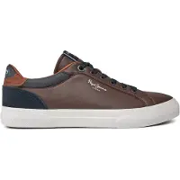 Pepe Jeans Låg sneaker 'KENTON COURT' brun / svart / vit