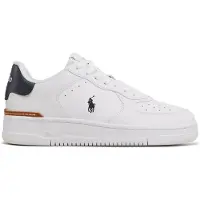 Ralph Lauren för män. 809891791004 Vita läderskor med logotyp (43), Hud, Karta, Nyckelband, Casual