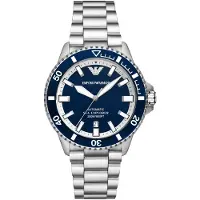 Giorgio Armani Klocka - Herrar - AR60079 - Silver Rostfritt stål - 42 mm - Blå