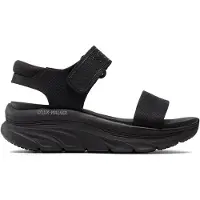 SKECHERS för kvinnor. 119226 D'Lux Walker Sandaler - New Block svart (40), Tyg, 3 till 5 cm, Kardborreband, Casual