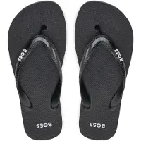BOSS Italian-made flip-flops with contrast logo detail