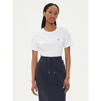 Gant för kvinnor. 4200200 Shield T-shirt vit (S), Casual, Bomull, Kort ärm