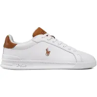Ralph Lauren för män. 809877598001 Basic läderskor vita (47), Hud, Karta, Nyckelband, Casual