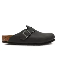 Birkenstock unisex. 59461 Lädertofflor Boston (Normal passform) svart (40), Hud, Karta, Ingen, Casual