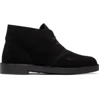 Clarks för män. 26153527 Desert läderstövel svart (41), Hud, Karta, Nyckelband, Casual