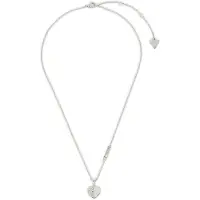 GUESS Lovely silverfärgad pave hjärthalsband JUBN03035JWRHT/U
