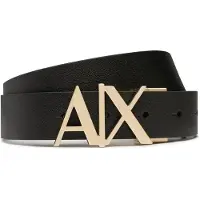 Armani Exchange för män. 951017CC50571820 Läderbälte svart, marinblå (34), Casual, Klassisk, Hud, Marino