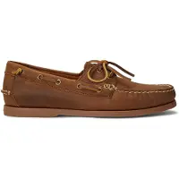 Ralph Lauren för män. 803932219002 Merton båtskor i brunt läder (42), Hud, Karta, Nyckelband, Casual, Klassisk
