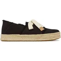 Toms Carolina Lace Up Bomullskvinnors Svarta Strandespadrillos