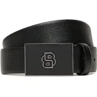 BOSS Italian-leather belt with Double B monogram buckle